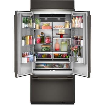 KitchenAid French Door (3 Door) Built In Refrigerator With Non Dispenser 36 In Wide And Stainless Steel With PrintShield Finish Color: Black Ore — thumbnail 8