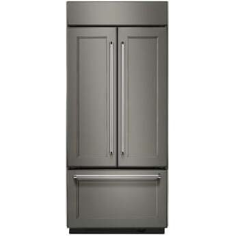 KitchenAid French Door (3 Door) Built In Refrigerator With Non Dispenser 36 In Wide And Stainless Steel With PrintShield Finish Color: Panel-Ready
