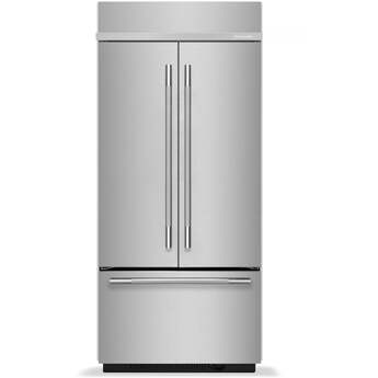 KitchenAid French Door (3 Door) Built In Refrigerator With Non Dispenser 36 In Wide And Stainless Steel With PrintShield Finish Color: Stainless Steel with PrintShield Finish