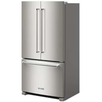 KitchenAid 36 Inch Freestanding Counter-Depth French Door Refrigerator with 20 Cu. Ft. Total Capacity, Interior Water Dispenser, Ice Maker, Spill-Resistant Framed Shelves, Wood-Look Nesting Shelf, Ultra-Bright LED Lighting, ExtendFresh? Temperature Management System and ENERGY STAR Certified: PrintShield? Stainless Steel — thumbnail 23