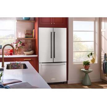KitchenAid 36 Inch Freestanding Counter-Depth French Door Refrigerator with 20 Cu. Ft. Total Capacity, Interior Water Dispenser, Ice Maker, Spill-Resistant Framed Shelves, Wood-Look Nesting Shelf, Ultra-Bright LED Lighting, ExtendFresh? Temperature Management System and ENERGY STAR Certified: PrintShield? Stainless Steel — thumbnail 24