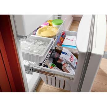 KitchenAid 36 Inch Freestanding Counter-Depth French Door Refrigerator with 20 Cu. Ft. Total Capacity, Interior Water Dispenser, Ice Maker, Spill-Resistant Framed Shelves, Wood-Look Nesting Shelf, Ultra-Bright LED Lighting, ExtendFresh™ Temperature Management System and ENERGY STAR® Certified: White — thumbnail 18