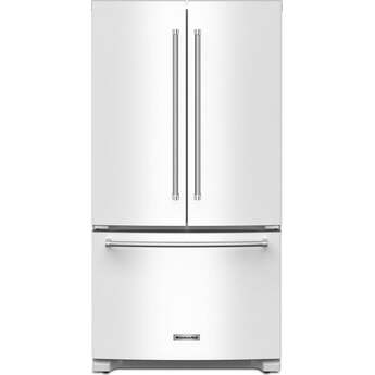 KitchenAid 36 Inch Freestanding Counter-Depth French Door Refrigerator with 20 Cu. Ft. Total Capacity, Interior Water Dispenser, Ice Maker, Spill-Resistant Framed Shelves, Wood-Look Nesting Shelf, Ultra-Bright LED Lighting, ExtendFresh™ Temperature Management System and ENERGY STAR® Certified: White — thumbnail 19