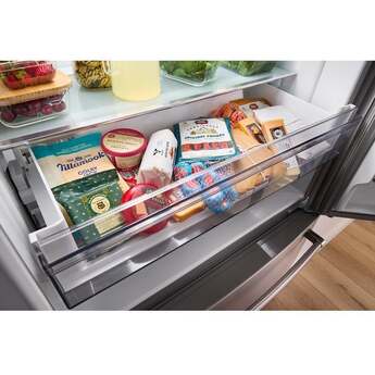 KitchenAid 36 Inch Freestanding Counter-Depth French Door Refrigerator with 20 Cu. Ft. Total Capacity, Interior Water Dispenser, Ice Maker, Spill-Resistant Framed Shelves, Wood-Look Nesting Shelf, Ultra-Bright LED Lighting, ExtendFresh™ Temperature Management System and ENERGY STAR® Certified: White — thumbnail 30