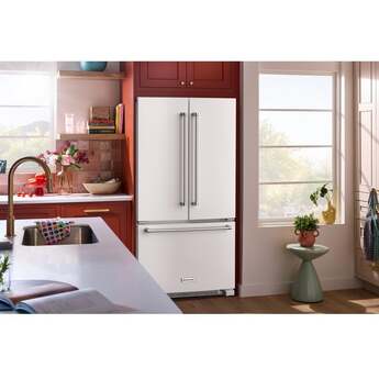 KitchenAid 36 Inch Freestanding Counter-Depth French Door Refrigerator with 20 Cu. Ft. Total Capacity, Interior Water Dispenser, Ice Maker, Spill-Resistant Framed Shelves, Wood-Look Nesting Shelf, Ultra-Bright LED Lighting, ExtendFresh™ Temperature Management System and ENERGY STAR® Certified: White — thumbnail 40