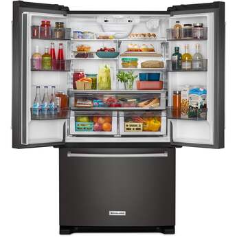 KitchenAid 36 Inch Freestanding Counter-Depth French Door Refrigerator with 20 Cu. Ft. Total Capacity, Interior Water Dispenser, Ice Maker, Spill-Resistant Framed Shelves, Wood-Look Nesting Shelf, Ultra-Bright LED Lighting, ExtendFresh™ Temperature Management System and ENERGY STAR® Certified: White — thumbnail 46