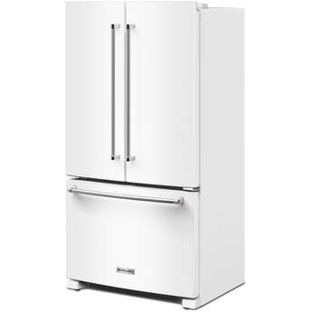 KitchenAid 36 Inch Freestanding Counter-Depth French Door Refrigerator with 20 Cu. Ft. Total Capacity, Interior Water Dispenser, Ice Maker, Spill-Resistant Framed Shelves, Wood-Look Nesting Shelf, Ultra-Bright LED Lighting, ExtendFresh™ Temperature Management System and ENERGY STAR® Certified: White — thumbnail 48