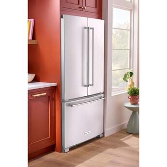 KitchenAid 36 Inch Freestanding Counter-Depth French Door Refrigerator with 20 Cu. Ft. Total Capacity, Interior Water Dispenser, Ice Maker, Spill-Resistant Framed Shelves, Wood-Look Nesting Shelf, Ultra-Bright LED Lighting, ExtendFresh™ Temperature Management System and ENERGY STAR® Certified: White — thumbnail 7