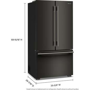 KitchenAid French Door Refrigerator With 26 Cu. Ft. Capacity Counter Depth And Stainless Steel With PrintShield Finish Color: Black Ore — thumbnail 11