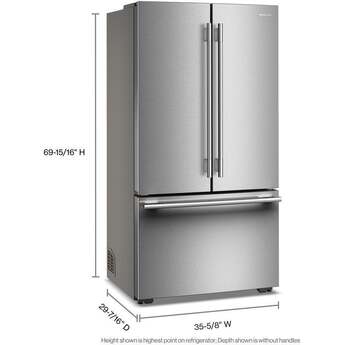 KitchenAid French Door Refrigerator With 26 Cu. Ft. Capacity Counter Depth  And Stainless Steel With PrintShield Finish Color: Stainless Steel with PrintShield Finish — thumbnail 3