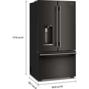 KitchenAid 36 Inch Counter-Depth French Door Refrigerator With Auto Fill: Black Ore — thumbnail 4