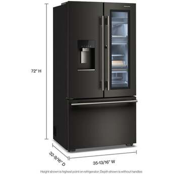 KitchenAid 36-inch, 23.33 cu. ft. smart counter-depth French Door Refrigerator: Black Ore — thumbnail 2