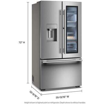 KitchenAid 36-inch, 23.33 cu. ft. smart counter-depth French Door Refrigerator: Stainless Steel — thumbnail 2