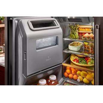 KitchenAid 36 Inch French Door Refrigerator with 26.2 Cu. Ft. Capacity and Platinum Interior: Black Stainless Steel with PrintShield Finish — thumbnail 15