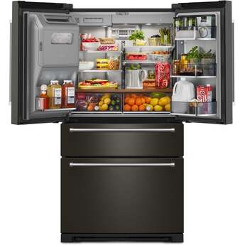 KitchenAid 36 Inch French Door Refrigerator with 26.2 Cu. Ft. Capacity and Platinum Interior: Black Stainless Steel with PrintShield Finish — thumbnail 17