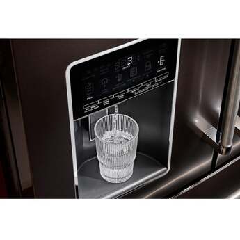 KitchenAid 36 Inch French Door Refrigerator with 26.2 Cu. Ft. Capacity and Platinum Interior: Black Stainless Steel with PrintShield Finish — thumbnail 26
