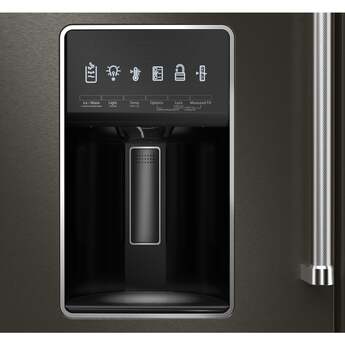 KitchenAid 36 Inch French Door Refrigerator with 26.2 Cu. Ft. Capacity and Platinum Interior: Black Stainless Steel with PrintShield Finish — thumbnail 3