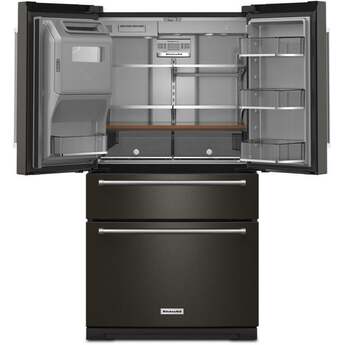 KitchenAid 36 Inch French Door Refrigerator with 26.2 Cu. Ft. Capacity and Platinum Interior: Black Stainless Steel with PrintShield Finish — thumbnail 30