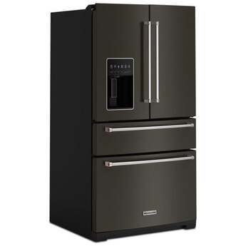 KitchenAid 36 Inch French Door Refrigerator with 26.2 Cu. Ft. Capacity and Platinum Interior: Black Stainless Steel with PrintShield Finish — thumbnail 34