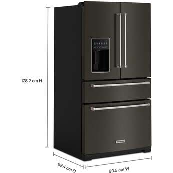 KitchenAid 36 Inch French Door Refrigerator with 26.2 Cu. Ft. Capacity and Platinum Interior: Black Stainless Steel with PrintShield Finish — thumbnail 40