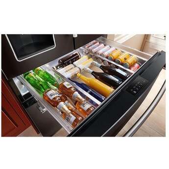 KitchenAid 36 Inch French Door Refrigerator with 26.2 Cu. Ft. Capacity and Platinum Interior: Black Stainless Steel with PrintShield Finish — thumbnail 45