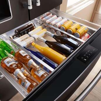 KitchenAid 36 Inch French Door Refrigerator with 26.2 Cu. Ft. Capacity and Platinum Interior: Black Stainless Steel with PrintShield Finish — thumbnail 5
