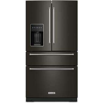 KitchenAid 36 Inch French Door Refrigerator with 26.2 Cu. Ft. Capacity and Platinum Interior: Black Stainless Steel with PrintShield Finish — thumbnail 7