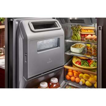 KitchenAid 36 Inch French Door Refrigerator with 26.2 Cu. Ft. Capacity and Platinum Interior: Black Stainless Steel with PrintShield Finish — thumbnail 9