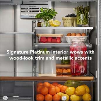 KitchenAid 36 Inch French Door Refrigerator with 26.2 Cu. Ft. Capacity and Platinum Interior: Stainless Steel with PrintShield Finish — thumbnail 37