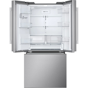 LG 20 cu.ft. 3 Door French Door, 33 Wide Counter Depth MAX, Slim In Door Ice and Water dispenser, Dual Ice, New Hybrid Handle: Printproof Stainless Steel — thumbnail 4