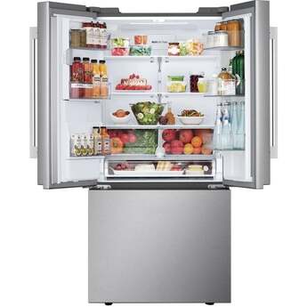 LG 20 cu.ft. 3 Door French Door, 33 Wide Counter Depth MAX, Slim In Door Ice and Water dispenser, Dual Ice, New Hybrid Handle: Printproof Stainless Steel — thumbnail 5