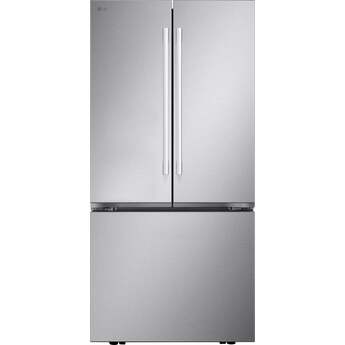 LG 21 cu.ft. 3 Door French Door, 33 Wide Counter Depth MAX, Auto Ice Maker, New Hybrid Handle: Printproof Stainless Steel