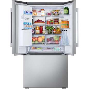 LG 36 Inch 24 Cu.Ft. 3 Door French Door Counter Depth Max Refrigerator, Ice And Water, Zero Clearance Doors: Printproof Stainless Steel — thumbnail 11
