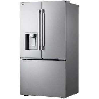 LG 36 Inch 24 Cu.Ft. 3 Door French Door Counter Depth Max Refrigerator, Ice And Water, Zero Clearance Doors: Printproof Stainless Steel — thumbnail 14