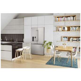 LG 36 Inch 24 Cu.Ft. 3 Door French Door Counter Depth Max Refrigerator, Ice And Water, Zero Clearance Doors: Printproof Stainless Steel — thumbnail 4