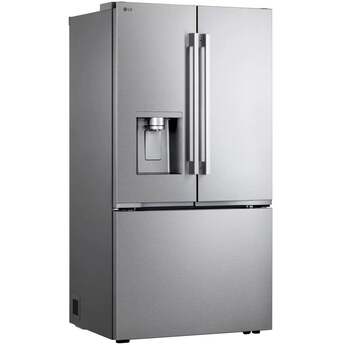 LG 36 Inch 24 Cu.Ft. 3 Door French Door Counter Depth Max Refrigerator, Ice And Water, Zero Clearance Doors: Printproof Stainless Steel — thumbnail 5