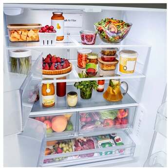 LG 25 Cu. Ft. French Door Counter Depth Max Refrigerator With Zero Clearance, Internal Water Dispenser And Pocket Handles: Stainless Steel — thumbnail 4