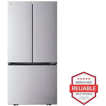 LG 25 Cu. Ft. French Door Counter Depth Max Refrigerator With Zero Clearance, Internal Water Dispenser And Pocket Handles: Stainless Steel — thumbnail 7