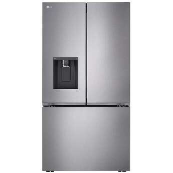 LG 36 Inch 26 Cu.Ft. 3 Door French Door Counter Depth Max Refrigerator, Ice And Water: Stainless Steel