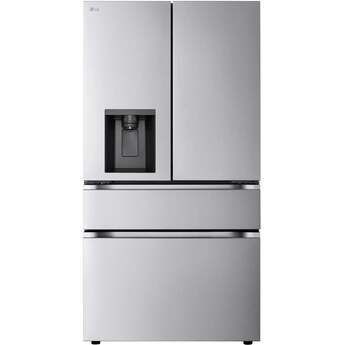 LG 36 Inch 29 Cu.Ft. 4 Door French Door Refrigerator, Ice And Water, Pocket Handle: Nobel Steel