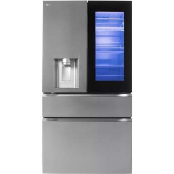 LG 29 cu.ft. 4 Door French Door, MyColor InstaView with Door-in-Door, Fully Convertible Drawer, Dual Ice,Pocket Handle, Standard Depth Max: Printproof Stainless Steel