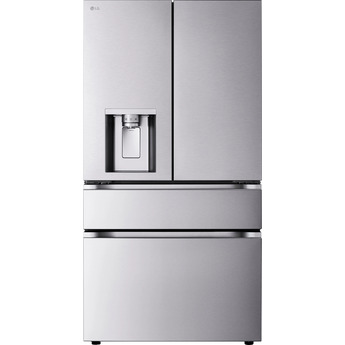 LG 36 Inch 29 Cu.Ft. 4 Door French Door Standard Depth Max Refrigerator, Ice And Water, Dual Ice With Mini Craft + Craft Ice: Printproof Stainless Steel
