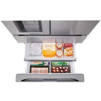 LG 36 Inch 29 Cu.Ft. 4 Door French Door Standard Depth Max Refrigerator, Ice And Water, Dual Ice With Mini Craft + Craft Ice: Printproof Stainless Steel — thumbnail 5