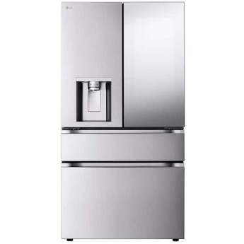 LG 36 Inch 29 Cu.Ft. 4 Door French Door, Standard Depth Max Refrigerator With Mycolor Mirror Instaview, Ice And Water, Dual Ice With Mini Craft + Craft Ice: Printproof Stainless Steel
