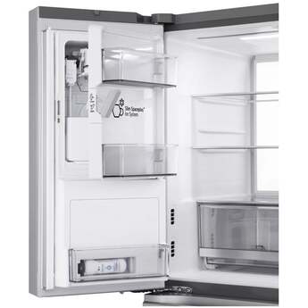 LG 36 Inch 29 Cu.Ft. 4 Door French Door, Standard Depth Max Refrigerator With Mycolor Mirror Instaview, Ice And Water, Dual Ice With Mini Craft + Craft Ice: Printproof Stainless Steel — thumbnail 2