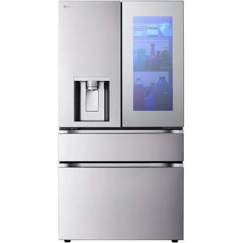 LG 36 Inch 29 Cu.Ft. 4 Door French Door, Standard Depth Max Refrigerator With Mycolor Mirror Instaview, Ice And Water, Dual Ice With Mini Craft + Craft Ice: Printproof Stainless Steel — thumbnail 3
