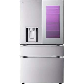 LG 36 Inch 29 Cu.Ft. 4 Door French Door, Standard Depth Max Refrigerator With Mycolor Mirror Instaview, Ice And Water, Dual Ice With Mini Craft + Craft Ice: Printproof Stainless Steel — thumbnail 47