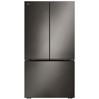 LG 3 Door French Door Refrigerator With 27 Cubic Feet Capacity Internal Water Dispenser Feature Option Counter Depth Depth And 36" Width : Black Stainless Steel