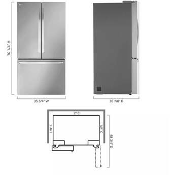 LG LRFLS3206S  PrintProof Stainless Steel French Door Refrigerator — thumbnail 3