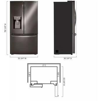 LG LRFXC2416D 36 Inch Black Stainless Steel Counter Depth French Door Refrigerator — thumbnail 17